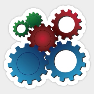 Colored Gears Of Different Sizes Sticker